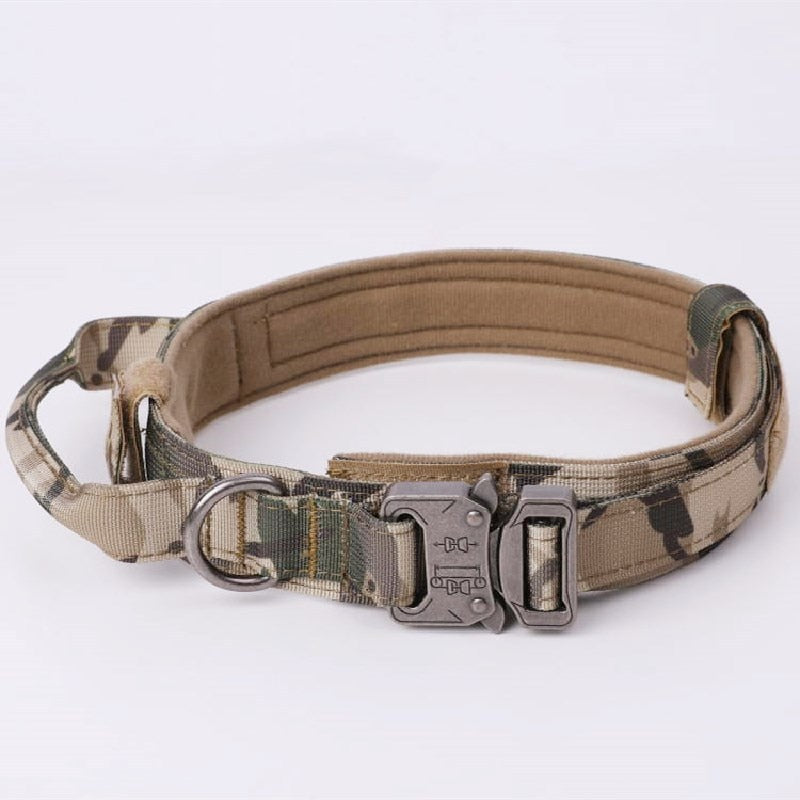 Tactical Dog Collar Leash Set Adjustable for Medium to Large Dogs